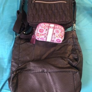 Women’s 3 PC Bag Set: Cosmetic Bag, Handbag and Travel Bag